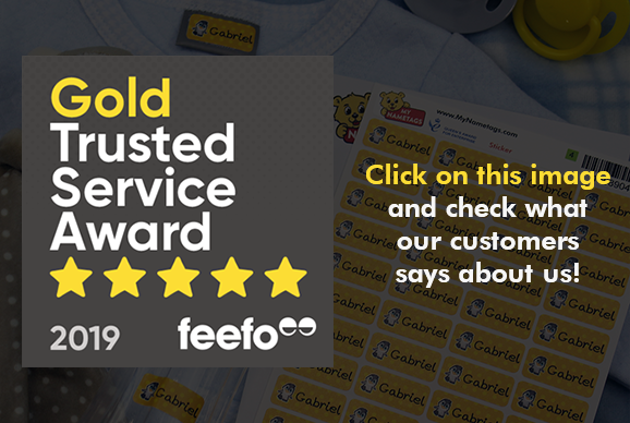 My Nametags Feefo reviews Gold Trusted Service Award