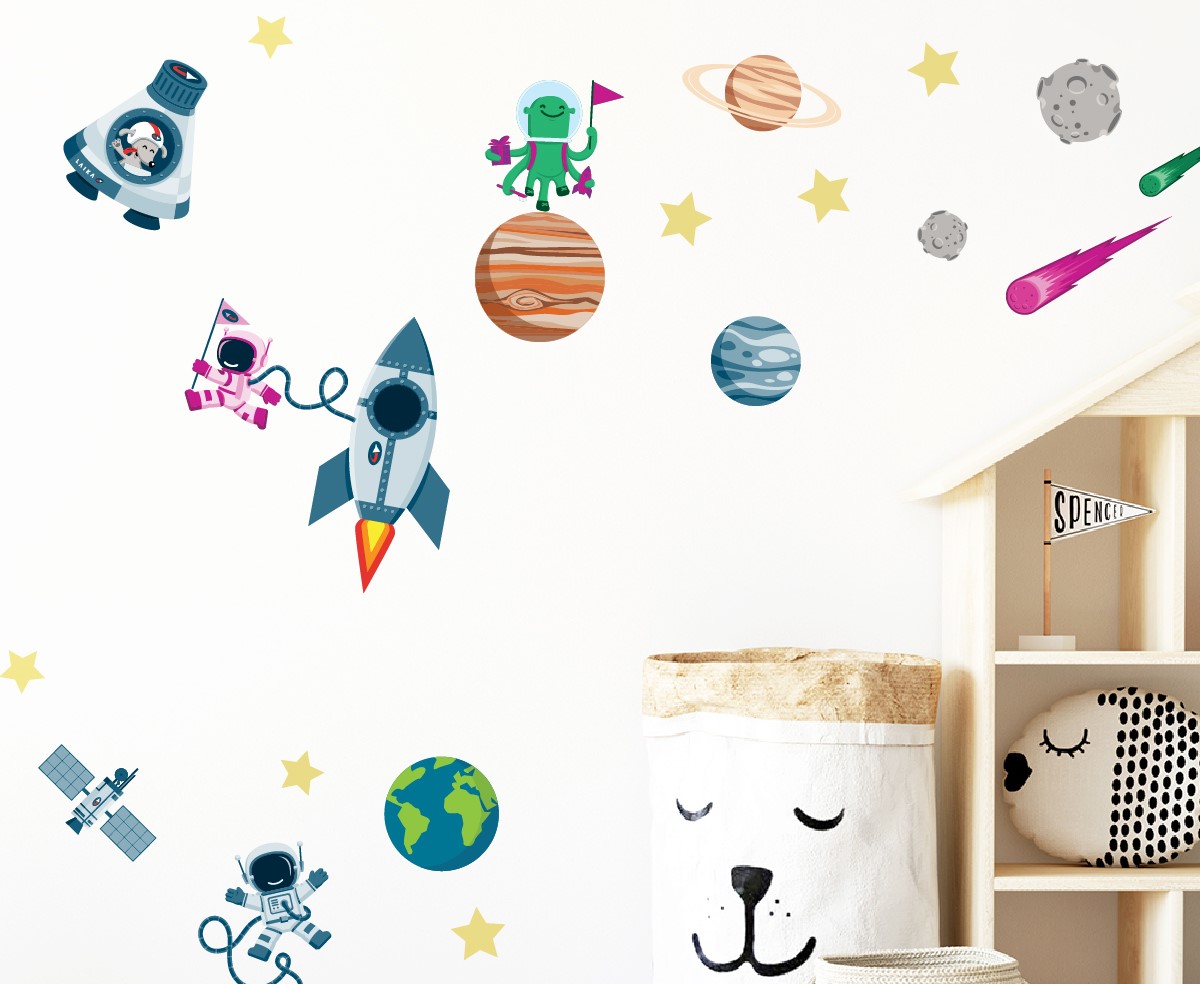 My Nametags Space themed Wall Stickers