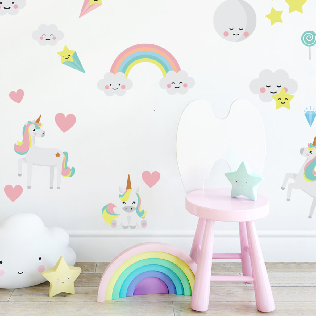 My Nametags unicorn-themed wall stickers
