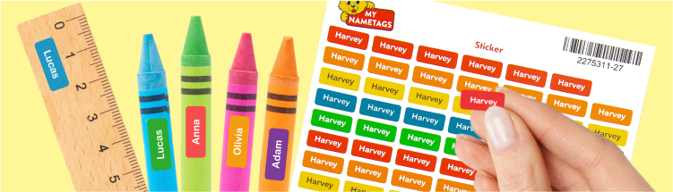 Personalised mini name labels banner