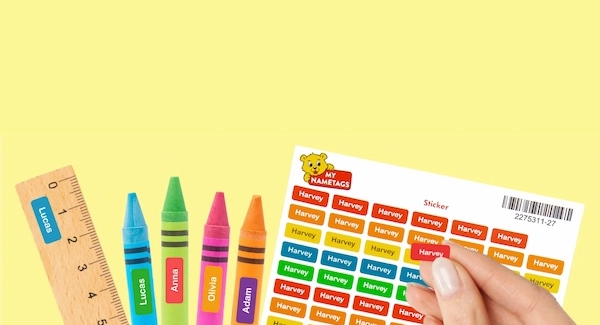 Personalised mini name labels banner