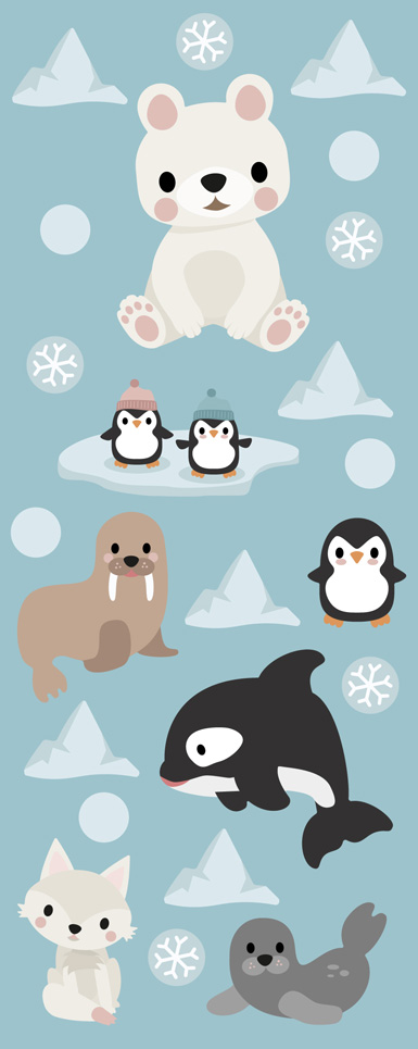 My Nametags Arctic Animals Wall Stickers